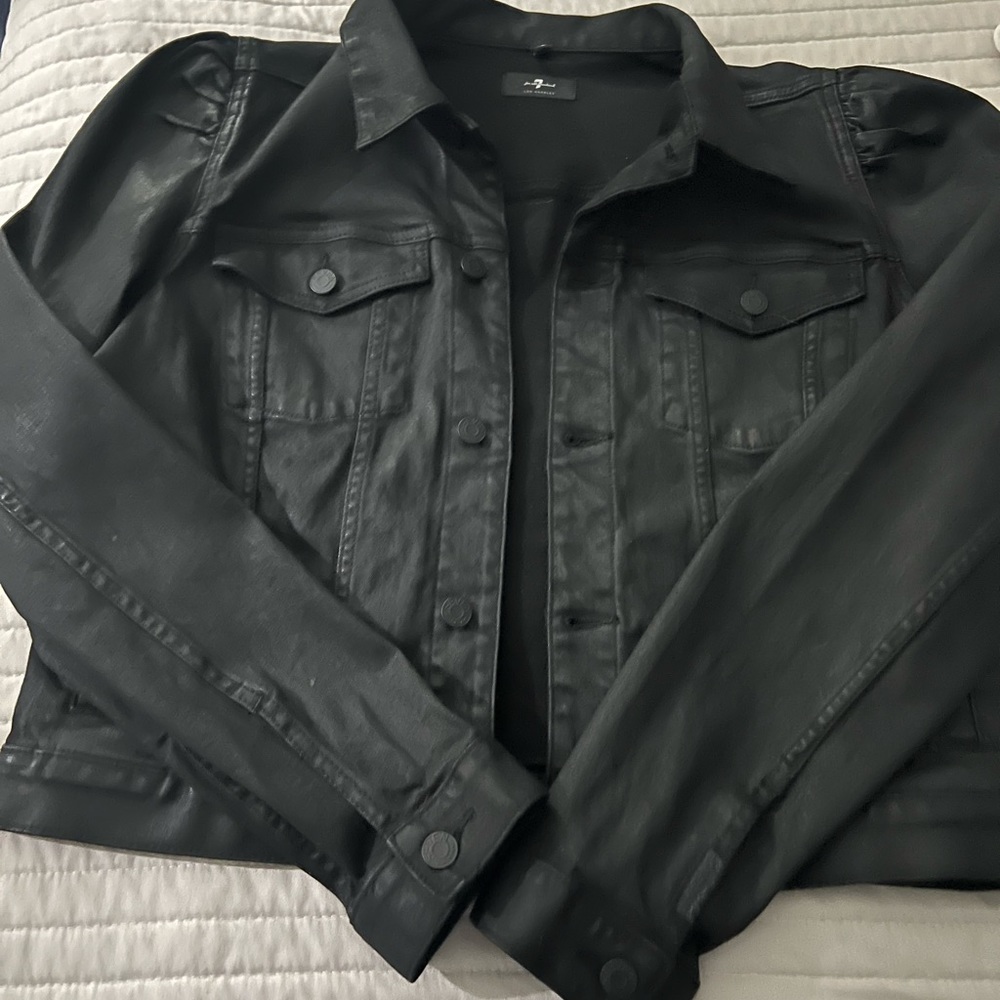7 for all mankind New classic stretch black denim jacket only worn once
